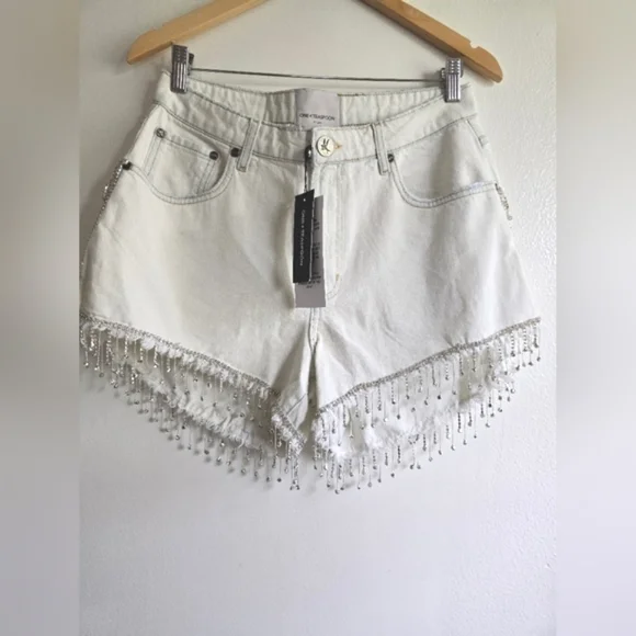 One Teaspoon, Razzle Dazzle Truckers Mid Waist Shorts,Bel Air Blue, Size 29, NWT